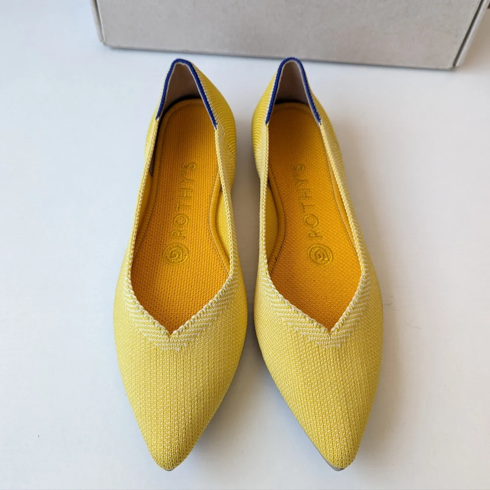 Rothy's Sunshine Yellow 'The Point' women's flats shoes - Picture 8 of 16
